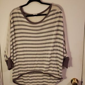 3/4 sleeve striped tee